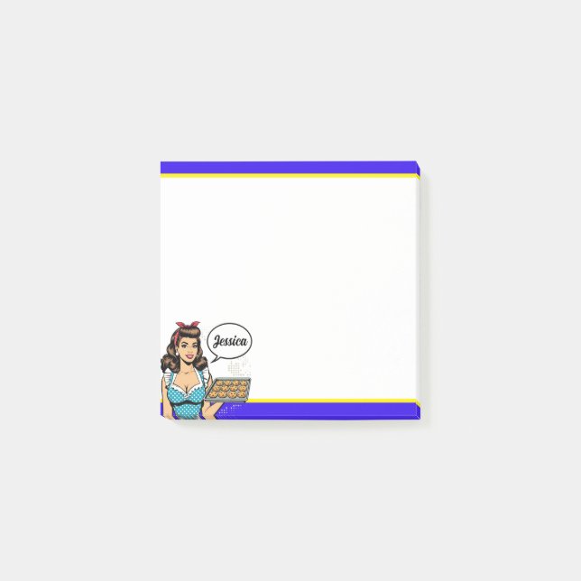 Retro Pinup_ Gud Blessar Ert Hjärta Post-it Block (Framsida)