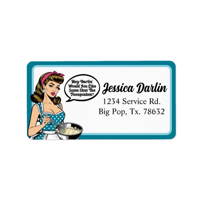 Retro Pinup_ Hej Darlin Adressetikett (Framsidan)