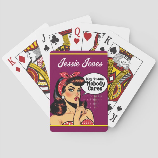 Retro Pinup_ Hej Pudding Casinokort (Baksidan)