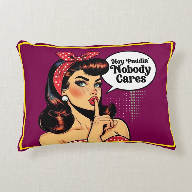 Retro Pinup_ Hej Pudding Prydnadskudde (Framsidan)