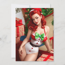 Retro Pinup Julhälsningskort Julkort