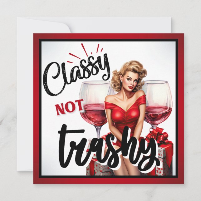 Retro Pinup Klassig inte taskig Julkort (Framsida)