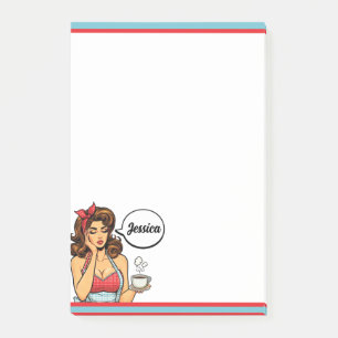 Retro Pinup_ Morgonmänniska Post-it Block