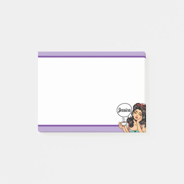 Retro Pinup_ Rise and Shine Post-it Block (Framsida)