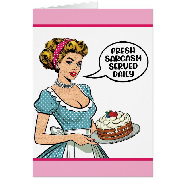 Retro Pinup_ serverat dagligen Hälsningskort (Framsidan)