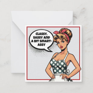 Retro Pinup_ Smart assi Anteckningskort