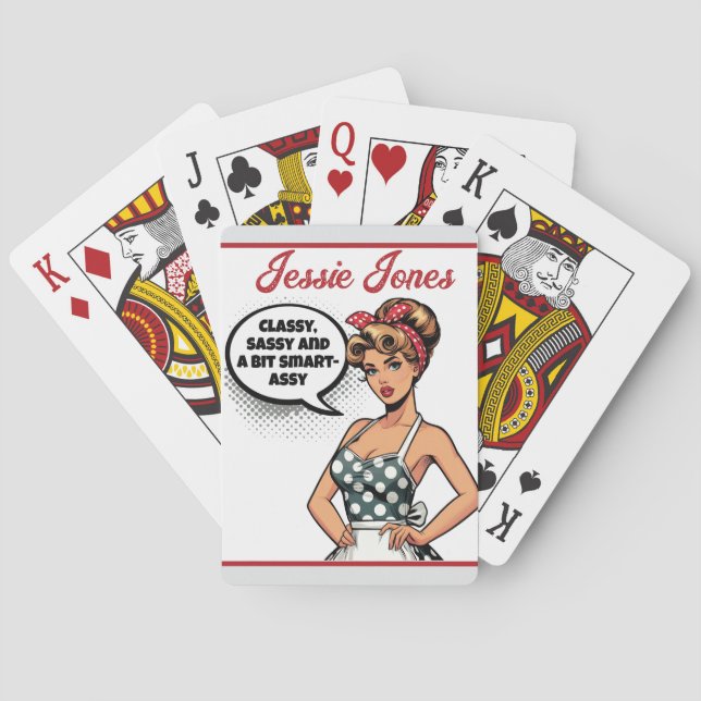 Retro Pinup_ Smart assi Casinokort (Baksidan)