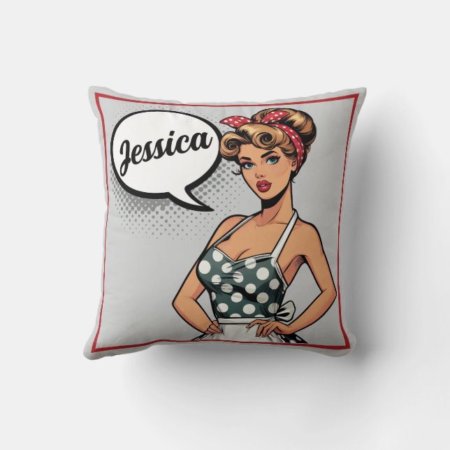 Retro Pinup_ Smart assi Kudde (Baksida)