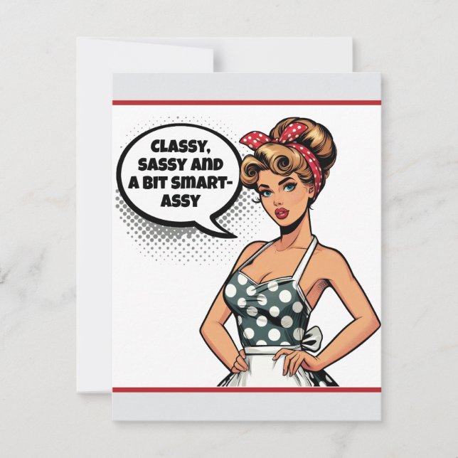 Retro Pinup_ Smart assi OSA Kort (Framsida)