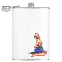 Retro Pinup Tropical Tiki Beach Girl White Hip Fickplunta