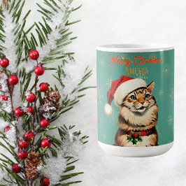 Retro Pinup Vintage Katt jul Kaffemugg