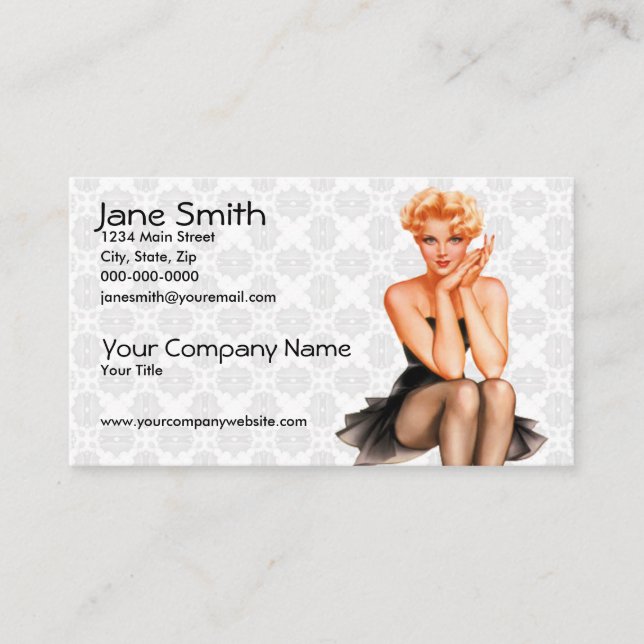 Retro pinup visitkort (Framsida)