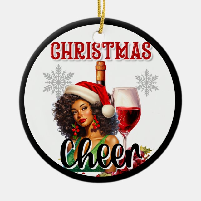 Retro-Pinupet för Julturen Julgransprydnad Keramik (Framsidan)