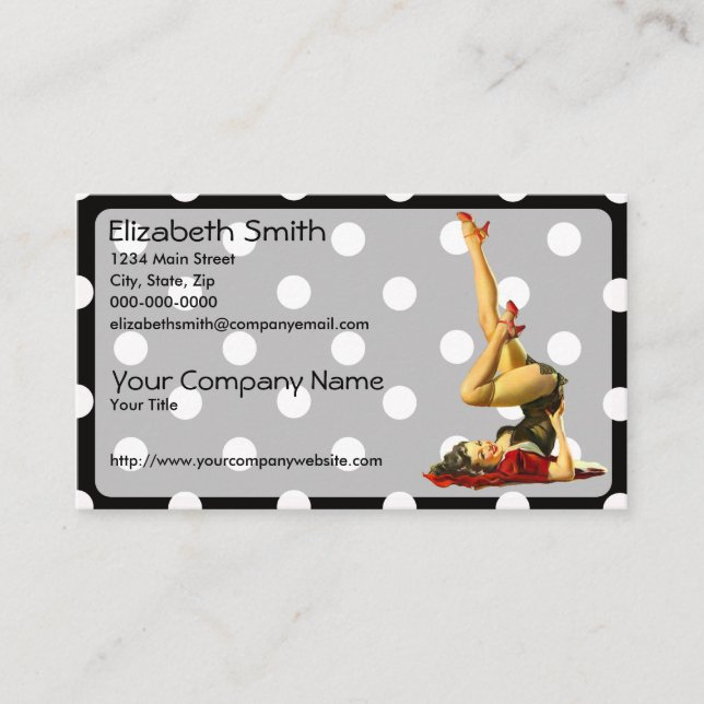 Retro pinupflicka V4 Visitkort (Framsida)