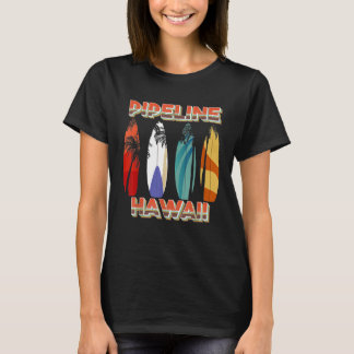 Retro Pipeline Oahu Hawaii Surfa Board T Shirt