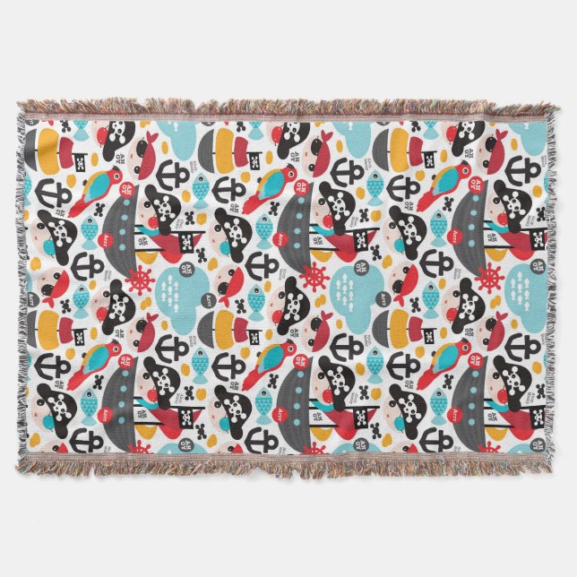 Retro piratillustrationsegling mysfilt (Framsidan)