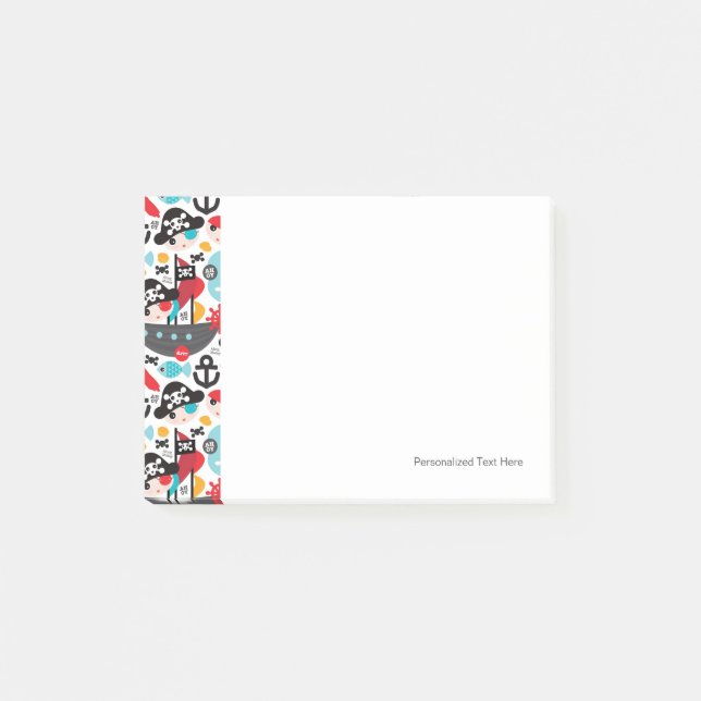 Retro piratillustrationsegling post-it block (Framsida)