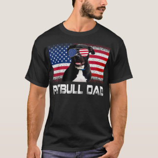 Retro Pitbull Pappa Hund älskare ägare Fars dag Am T Shirt