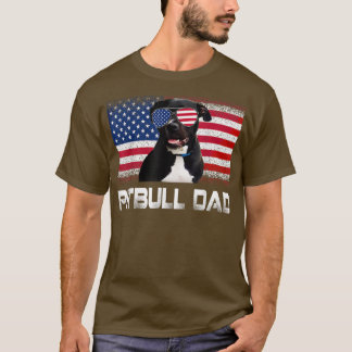 Retro Pitbull Pappa Hund älskare ägare Fars dag Am T Shirt