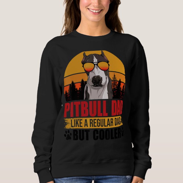 Retro Pitbull Pappa som ett vanligt Pappa men kole T Shirt (Framsida)