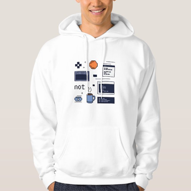 Retro Pixel Art Coding Essentials Software Develop Hoodie (Framsida)