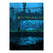 Retro Pixel Art Cyberpunk-vägg