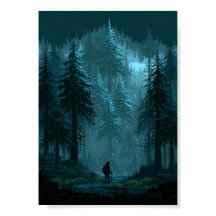 Retro Pixel Art Ensam Resenär i en Snöig 