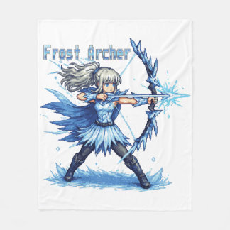 Retro Pixel Art Frost Bågskytte Krigare Fleecefilt