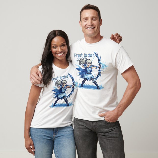 Retro Pixel Art Frost Bågskytte Krigare T Shirt (Unisex)