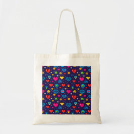 Retro Pixel Art Gaming Canvas Tote Bag Tygkasse