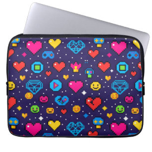 Retro Pixel Art Gaming Padded Bärbar Dator Fodral