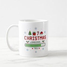Retro Pixel Art Jul Laddar 75 Procent Gamer Kaffemugg