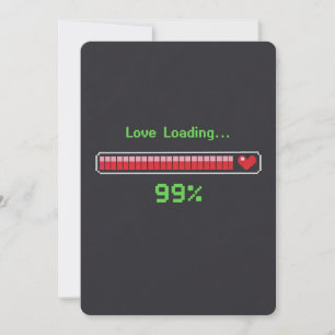 Retro Pixel Art Kärlek Laddar Valentine Julkort