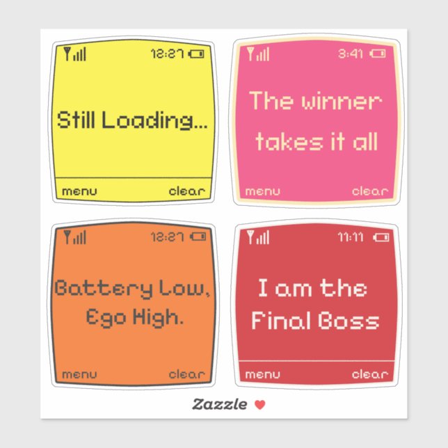 Retro Pixel Art  Klistermärken (Ark)