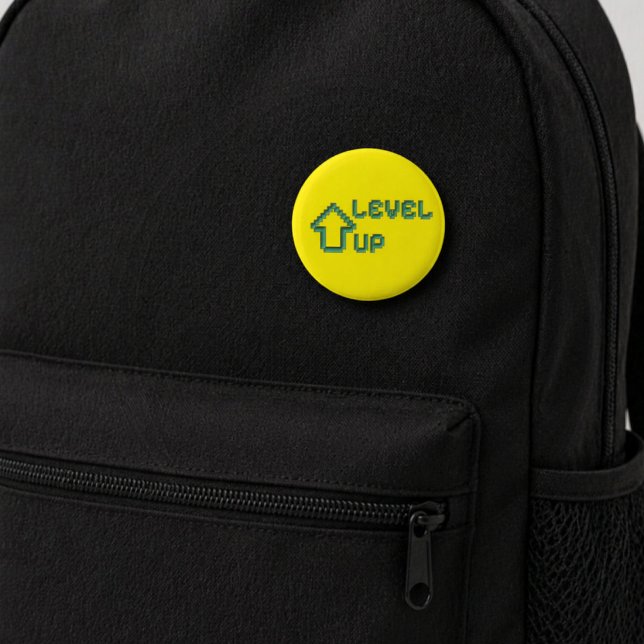 Retro Pixel Art Level Up Pin Button Knapp (Skapare uppladdad)
