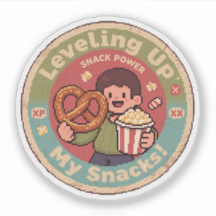 Retro Pixel Art Tar Min Snackkraftdesign Till Nya  Klistermärken