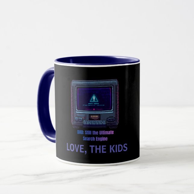 Retro Pixel Art Tech Pappa Personlig gåva Mugg (Framsida vänster)