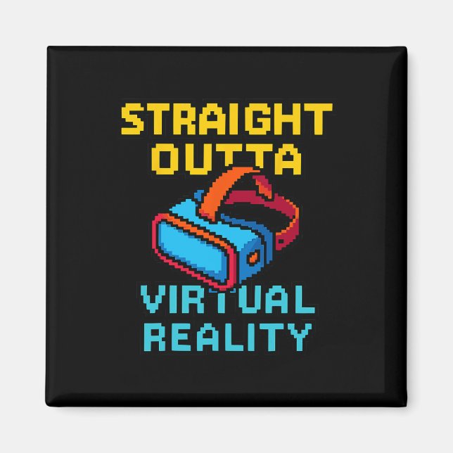 Retro Pixel Art Virtual Reality Graphic For A Vr G Magnet (Framsidan)