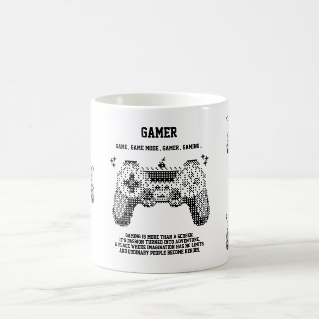 Retro Pixel Gamer Joystick Koppdesign Kaffemugg (Center)