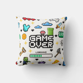 Retro Pixel Gaming Throw Cushion Video Gamer Gift Kudde