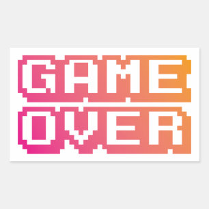 Retro Pixel-teckensnittsmärken för spel Rektangulärt Klistermärke