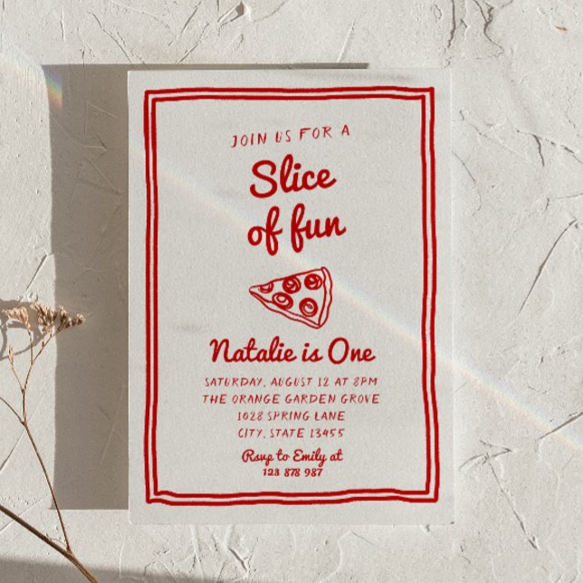 Retro Pizza 1:a Hand plockade-segmentet av Roligte Inbjudningar (Skapare uppladdad)