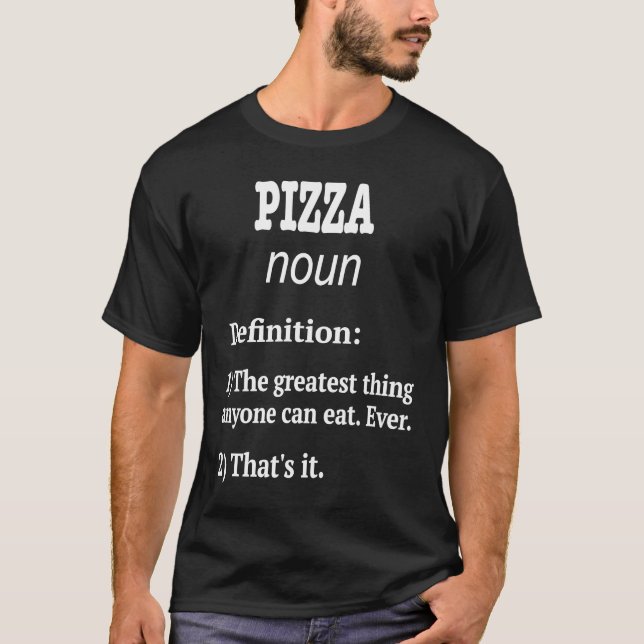 Retro Pizza Design Pizza Fläkt Fake Definition T Shirt (Framsida)