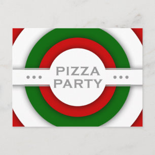 retro PIZZA party Inbjudan Vykort