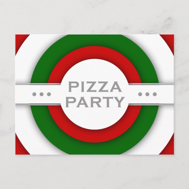 retro PIZZA party Inbjudan Vykort (Framsida)