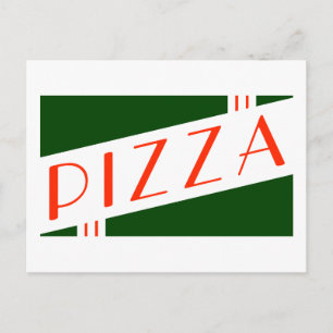 retro pizza party inbjudan vykort