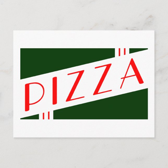 retro pizza party inbjudan vykort (Framsida)