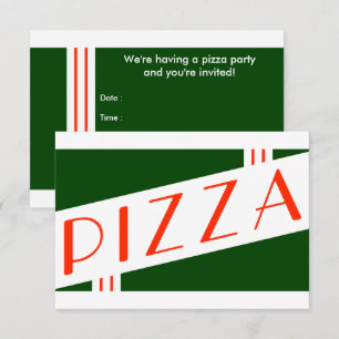 retro pizza party inbjudningar
