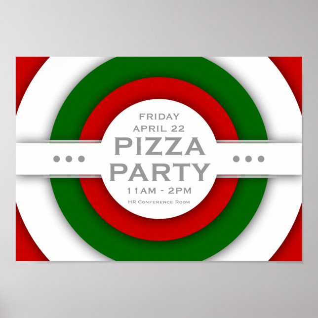 retro PIZZA party Poster (Framsidan)