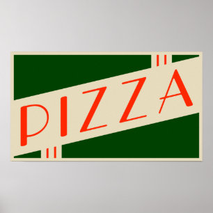 retro pizza poster